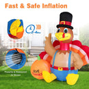 6 Feet Thanksgiving Inflatable Turkey with Pumpkin Fall Harvest Decor with Lights by LJGDeals