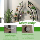 6-Tier 9 Potted Metal Plant Stand Holder Display Shelf with Hook-White by DirectDeals
