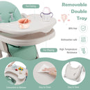 Baby Folding High Chair Dining Chair with Adjustable Height and Footrest