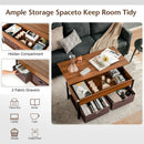 Lift Top Coffee Table Central Table with Drawers and Hidden Compartment for Living Room by LJGDeals