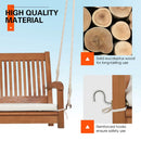 2-Person Hanging Porch Swing Wood Bench with Cushion Curved Back by LJGDeals