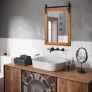 30 x 22 Inch Wall Mount Mirror with Wood Frame by LJGDeals
