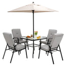 5 Feet Patio Square Market Table Umbrella Shelter with 4 Sturdy Ribs by LJGDeals