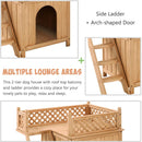 Wooden Dog House with Stairs and Raised Balcony for Puppy and Cat by LJGDeals