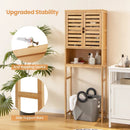 Bamboo Over The Toilet Storage Cabinet Bathroom with Adjustable Shelf-Natural by LJGDeals