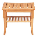 Bathroom Bamboo Shower Chair Bench with Storage Shelf by LJGDeals