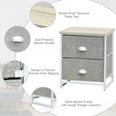 Metal Frame Nightstand Side Table Storage with 2 Drawers-Gray by LJGDeals