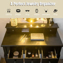 5 Drawers Vanity Table Stool Set with 12-LED Bulbs by LJGDeals