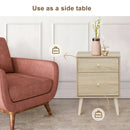 2-Drawer Nightstand Beside End Side Table with Rubber Legs by LJGDeals