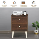 2-Drawer Nightstand Beside End Side Table with Rubber Legs by DirectDeals