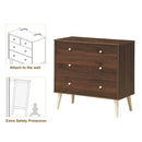 4-Drawer Dresser Cabinet Storage Organizer Rubber Leg with Rail-Brown by LJGDeals