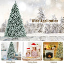 6 Feet Pre-lit Snow Flocked Hinged Christmas Tree with 928 Tips and Metal Stand by LJGDeals