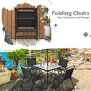 6 Pieces Patio Dining Set with Umbrella-Gray by LJGDeals