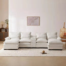 Modern Chenille U Shaped Sectional Console Couch