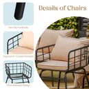 4 Pieces Patio Furniture Set with Seat Back Cushions for Garden-Beige by LJGDeals