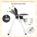 Baby High Chair Foldable Feeding Chair with 4 Lockable Wheels
