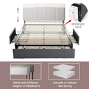 Upholstered Platform Bed Frame with 3 Storage Drawers by LJGDeals