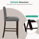 Set of 2 Linen Fabric Bar Stools with Back for Kitchen Island by LJGDeals
