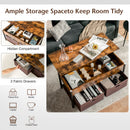 Lift Top Coffee Table Central Table with Drawers and Hidden Compartment for Living Room
