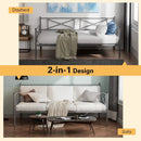 Metal Daybed Twin Bed Frame Stable Steel Slats Sofa Bed by LJGDeals