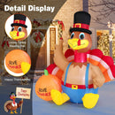 6 Feet Thanksgiving Inflatable Turkey with Pumpkin Fall Harvest Decor with Lights by LJGDeals