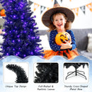 7 Feet Pre-Lit Black Halloween Tree with 8 Flash Modes and 400 Lights by LJGDeals