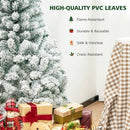 4.5 Feet Pre-Lit Premium Snow Flocked Christmas Tree with 150 Lights by DirectDeals