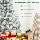 4.5 Feet Pre-Lit Premium Snow Flocked Christmas Tree with 150 Lights by LJGDeals