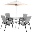 5 Feet Patio Square Market Table Umbrella Shelter with 4 Sturdy Ribs by LJGDeals