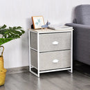 Metal Frame Nightstand Side Table Storage with 2 Drawers-Gray by LJGDeals