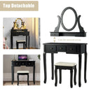 5 Drawers Vanity Table Stool Set with 12-LED Bulbs by LJGDeals