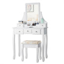 5 Drawers Removable Box Makeup Dressing Vanity Set-White