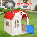 Kids Cottage Playhouse Foldable Plastic Indoor Outdoor Toy by LJGDeals