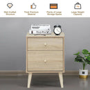 2-Drawer Nightstand Beside End Side Table with Rubber Legs by LJGDeals