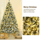 6 Feet Pre-lit Snow Flocked Hinged Christmas Tree with 928 Tips and Metal Stand by LJGDeals