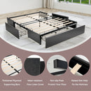 Upholstered Platform Bed Frame with 3 Storage Drawers by DirectDeals
