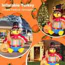 6 Feet Thanksgiving Inflatable Turkey with Pumpkin Fall Harvest Decor with Lights by DirectDeals