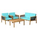 4 Pieces Patio Rattan Furniture Set with Removable Cushions by LJGDeals