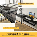 Twin Size Loft Bunk Bed with Desk Storage Shelf and Full Length Ladders-Black by LJGDeals