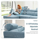 105 Inch L-Shaped Sofa Couch with 3 Adjustable Headrests-Blue by DirectDeals