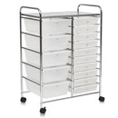 15-Drawer Utility Rolling Cart with Drawers Multi-Use Storage-Icecream Multicolor by LJGDeals