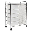 15-Drawer Utility Rolling Cart with Drawers Multi-Use Storage-Icecream Multicolor