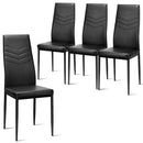 Set of 4 High Back Dining Chairs with PVC Leather and Non-Slip Feet Pads by LJGDeals