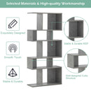 5 Cubes Ladder Shelf Corner Bookshelf Display Rack Bookcase-Gray