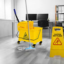 21 Quart Mop Bucket Side Press Wringer on Wheels With Panel by LJGDeals