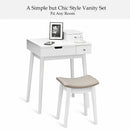 Vanity Dressing Table Set Flip Mirror Desk Furniture Stool by LJGDeals