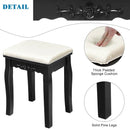 10 Dimmable Light Bulbs Vanity Dressing Table with 2 Dividers and Cushioned Stool by LJGDeals