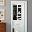 Wall And Door Mirrored Jewelry Cabinet With LED Light by LJGDeals