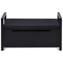 34.5 ×15.5 ×19.5 Inch Shoe Storage Bench with Cushion Seat for Entryway-Black