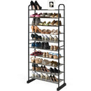 10-Tier Free-Standing Metal Frame Shoe Rack by LJGDeals